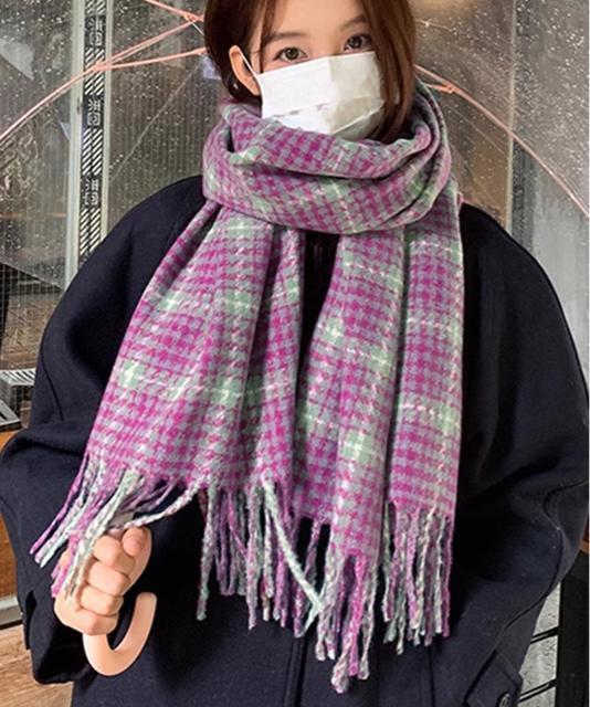 送料無料 新品 チェック柄マフラー 大判 ストール 秋冬 < 女性ファッション  送料無料 新品 チェック柄マフラー 大判 ストール 秋冬 < 女性ファッションの