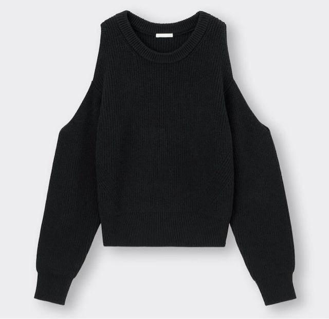 新品☆GU(ジーユー)カットアウトセーターS ブラック☆ < ブランド 新品☆GU(ジーユー)カットアウトセーターS ブラック☆ < ブランドの