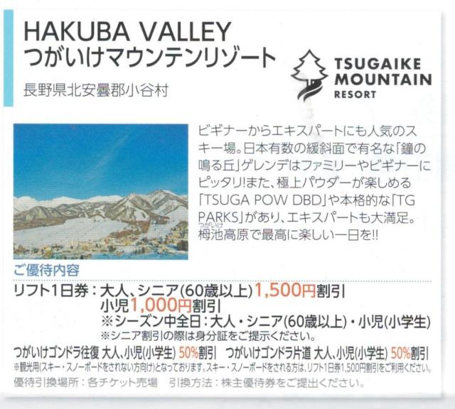 日本駐車場AA☆白馬 つがいけマウンテンリゾート リフト利用割引券1枚(枚数変更可) 最大5名で7500円の割引可能 < チケット/金券  日本駐車場AA☆白馬 つがいけマウンテンリゾート リフト利用割引券1枚(枚数変更可) 最大5名で7500円の割引可能  < チケット/金券の