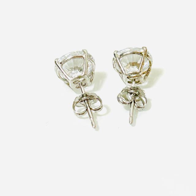 14K ホワイトゴールド スタッド ピアス キュービックジルコニア 7ミリ < 女性アクセサリー/時計 14K ホワイトゴールド スタッド ピアス キュービックジルコニア 7ミリ < 女性アクセサリー/時計の