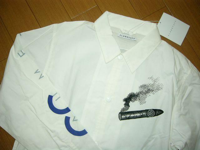 新品FLAGSTUFFコーチジャケットS白フラッグスタッフ革命家 < 男性ファッション  新品FLAGSTUFFコーチジャケットS白フラッグスタッフ革命家 < 男性ファッションの