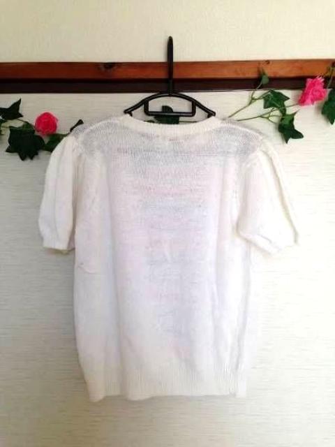 定価9720円◆麻 コットン 半袖 ニット ホワイト 白 M < 女性ファッション  定価9720円◆麻 コットン 半袖 ニット ホワイト 白 M < 女性ファッションの