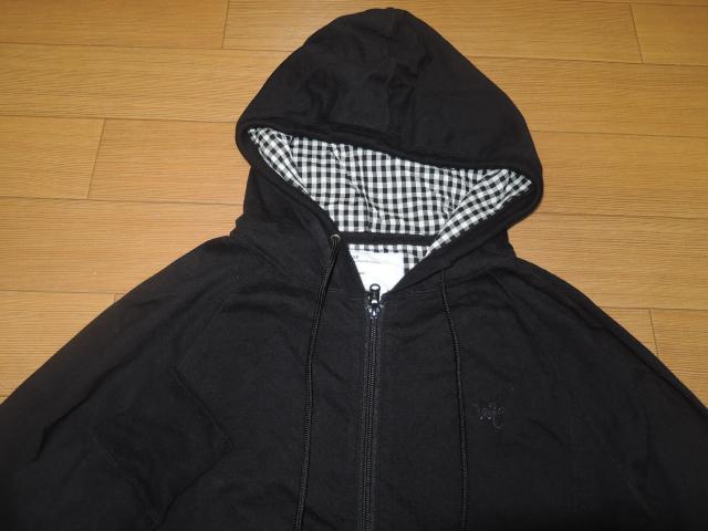 WTAPSダブルタップス薄手スウェットジップパーカーS黒チェック柄 < ブランド  WTAPSダブルタップス薄手スウェットジップパーカーS黒チェック柄 < ブランドの