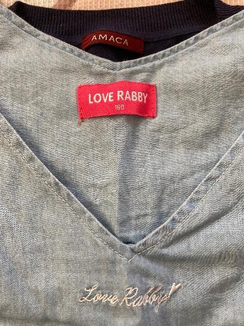 LOVE RABBYジャンバースカート/AMACA5分袖カーディガン < キッズ/ベビー  LOVE RABBYジャンバースカート/AMACA5分袖カーディガン  < キッズ/ベビーの