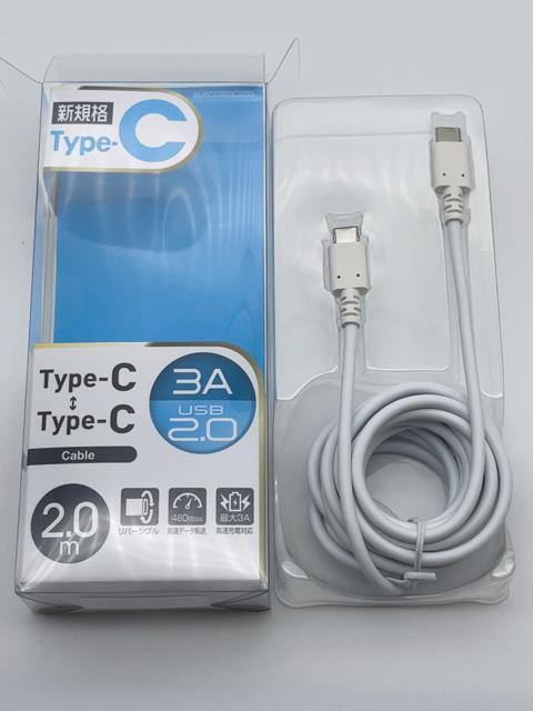 M025 -13 �V�i �V�K�i�@Type C to Type C �P�[�u�� 2m 3A���o�͍��i�� �}���[�d �����f�[�^�]�� �� �Ɠd/AV�� 