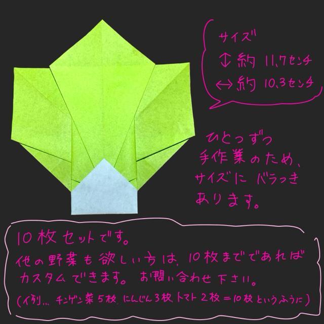 ハンドメイド 折り紙細工 野菜 青梗菜 10枚 飾り < ペット/手芸/園芸  ハンドメイド 折り紙細工 野菜 青梗菜 10枚 飾り < ペット/手芸/園芸の