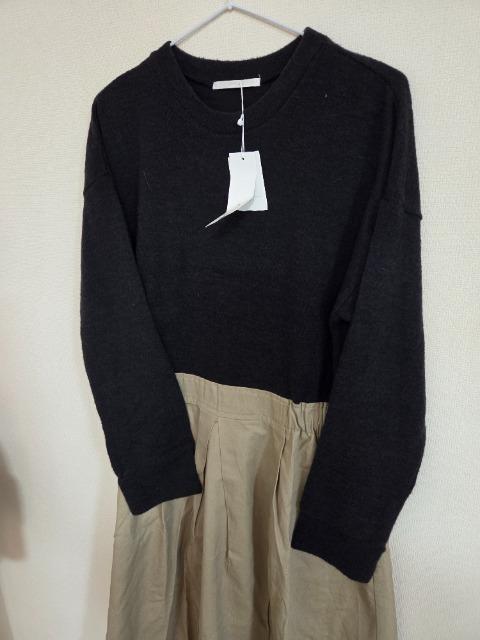 LHELBIE ウエスト切替ドッキングワンピース 新品 < 女性ファッション  LHELBIE ウエスト切替ドッキングワンピース 新品 < 女性ファッションの