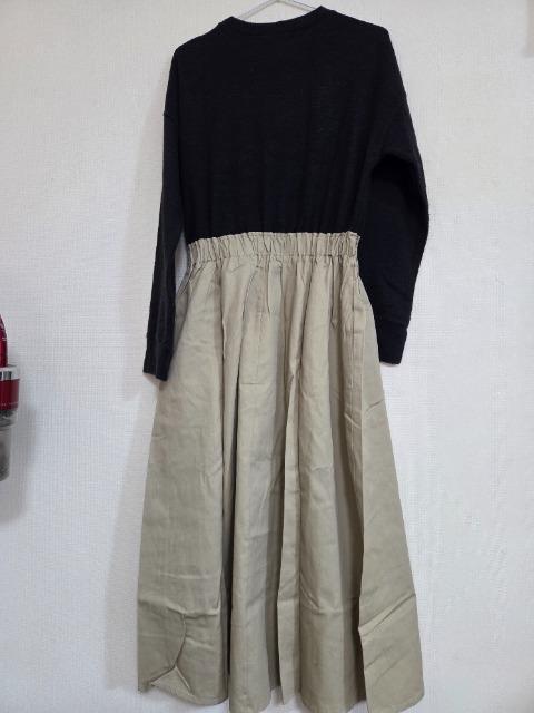 LHELBIE ウエスト切替ドッキングワンピース 新品 < 女性ファッション  LHELBIE ウエスト切替ドッキングワンピース 新品 < 女性ファッションの