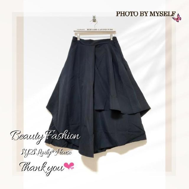 〜3L4L*重ね着風アシンメトリースカート+袴パンツ//ドッキン < 女性ファッション 〜3L4L*重ね着風アシンメトリースカート+袴パンツ//ドッキン < 女性ファッションの