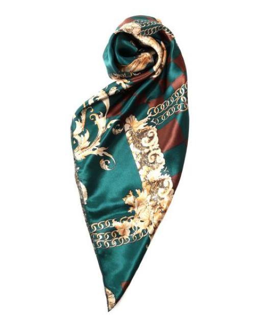 定価3,190円●MURUA ムルーア●チェッカーフラッグスカーフ●緑グリーン●チェーン柄 ヘアアクセサリー ペット < ブランド 定価3,190円●MURUA ムルーア●チェッカーフラッグスカーフ●緑グリーン●チェーン柄 ヘアアクセサリー ペット < ブランドの