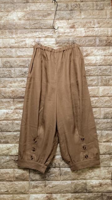 ***linen pants ***新品 シナモンbrown < 女性ファッション ***linen pants ***新品 シナモンbrown < 女性ファッションの