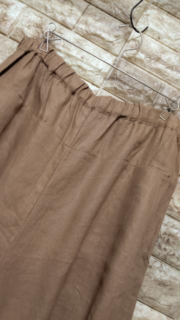 ***linen pants ***新品 シナモンbrown < 女性ファッション ***linen pants ***新品 シナモンbrown < 女性ファッションの