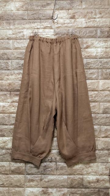 ***linen pants ***新品 シナモンbrown < 女性ファッション ***linen pants ***新品 シナモンbrown < 女性ファッションの