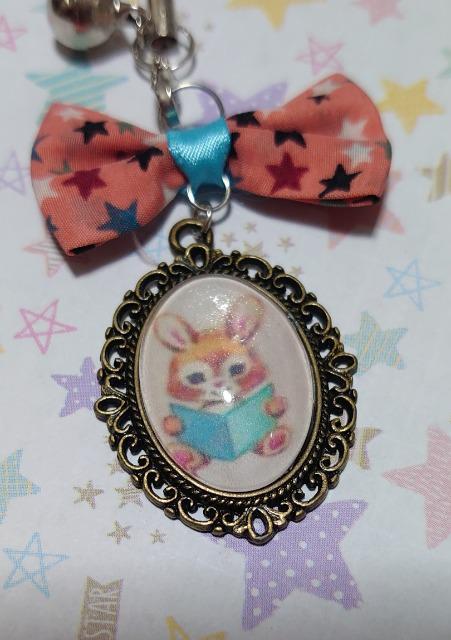 ハンドメイド♪カボションチャームストラップ★レトロアニマル・星柄リボン★うさぎ@【クリスマスオーナメントにも】 < ペット/手芸/園芸 ハンドメイド♪カボションチャームストラップ★レトロアニマル・星柄リボン★うさぎ@【クリスマスオーナメントにも】 < ペット/手芸/園芸の