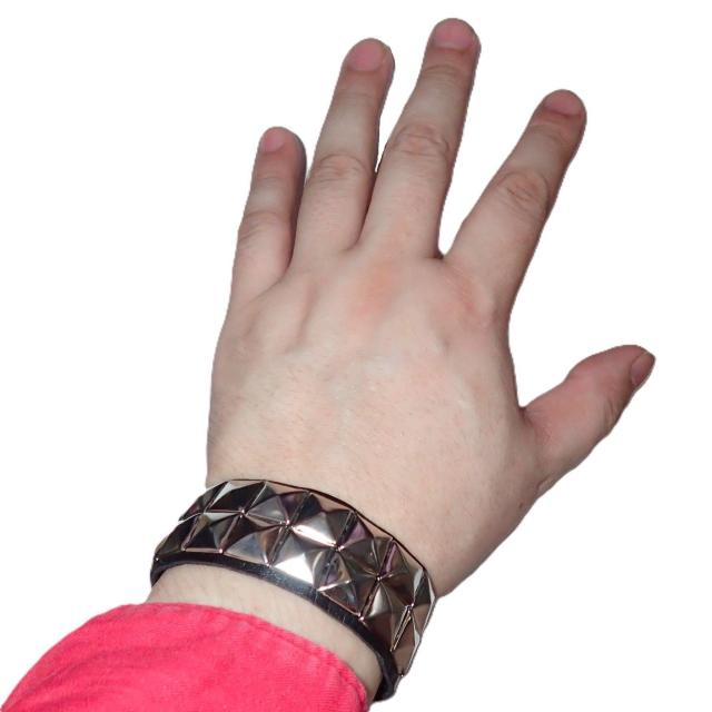 スタッズ 鋲 スクエア 2列 レザーブレスレット ブレスレット アクセサリー バングル リストバンド ロック パンク 黒色 @ < 男性アクセサリー/時計  スタッズ 鋲 スクエア 2列 レザーブレスレット ブレスレット アクセサリー バングル リストバンド ロック パンク 黒色 @ < 男性アクセサリー/時計の