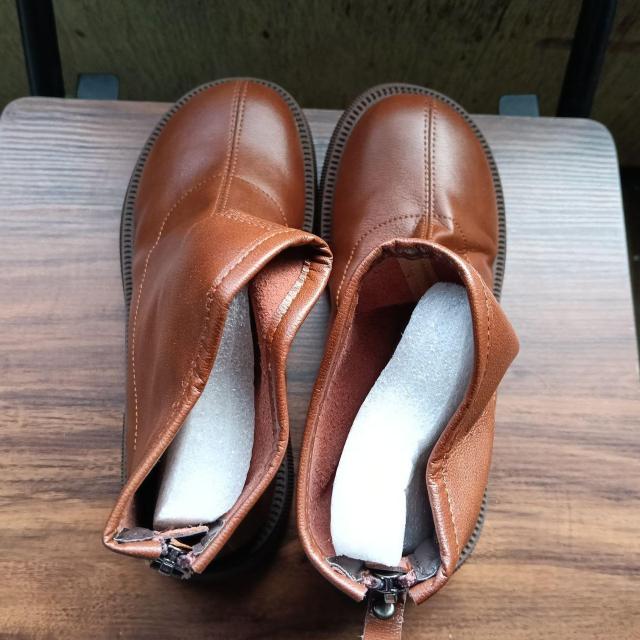 新品 23cm レディース ブーツ ブラウン 厚底 シューズ ショートブーツ < 女性ファッション  新品 23cm レディース ブーツ ブラウン 厚底 シューズ ショートブーツ < 女性ファッションの