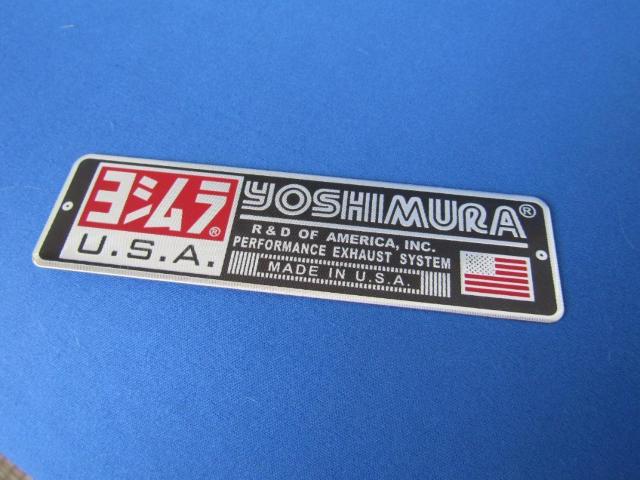 ● ヨシムラ YOSHIMURA USA バイク排気マフラー耐熱アルミ製デカール エンブレムプレート < 自動車/バイク ● ヨシムラ YOSHIMURA USA バイク排気マフラー耐熱アルミ製デカール エンブレムプレート < 自動車/バイク