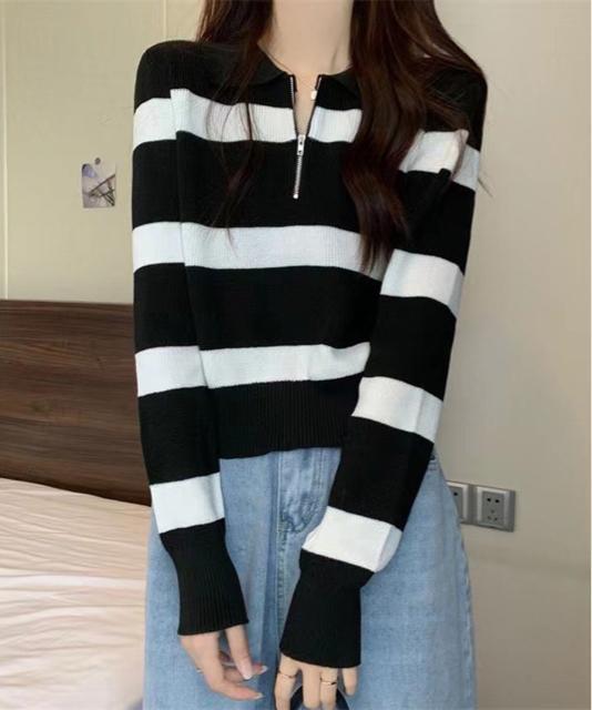 送料無料 新品 ニットトップス ハーフジップ 襟付き < 女性ファッション  送料無料 新品 ニットトップス ハーフジップ 襟付き < 女性ファッションの