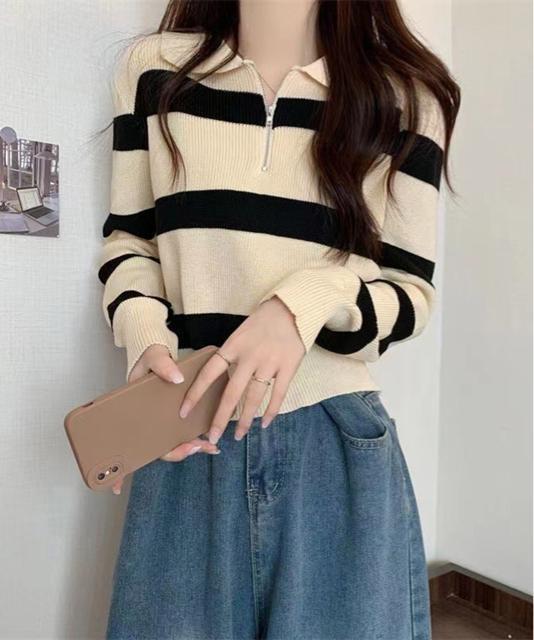 送料無料 新品 ニットトップス ハーフジップ 襟付き < 女性ファッション  送料無料 新品 ニットトップス ハーフジップ 襟付き < 女性ファッションの