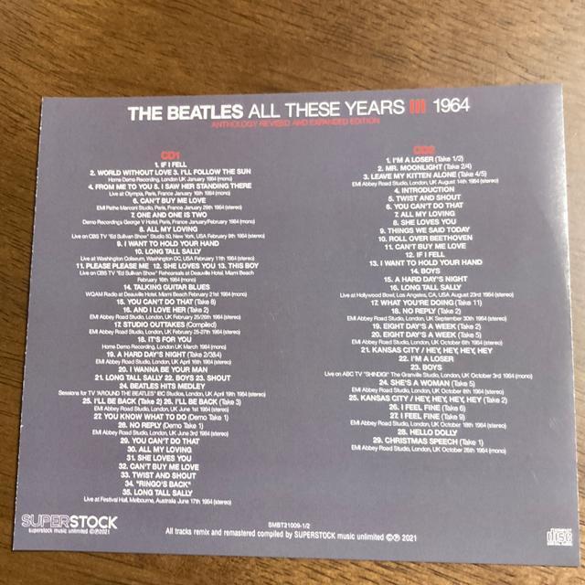 輸入盤 2枚組 THE BEATLES / ALL THESE YEARS 1964 ANTHOLOGY ビートルズ < タレントグッズ  輸入盤 2枚組 THE BEATLES / ALL THESE YEARS 1964 ANTHOLOGY ビートルズ < タレントグッズの