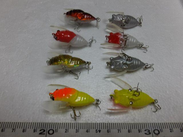 新品 ルアーセット バッタ セミ フロッグ カエル 合計8個 < レジャー/スポーツ  新品 ルアーセット バッタ セミ フロッグ カエル 合計8個 < レジャー/スポーツの