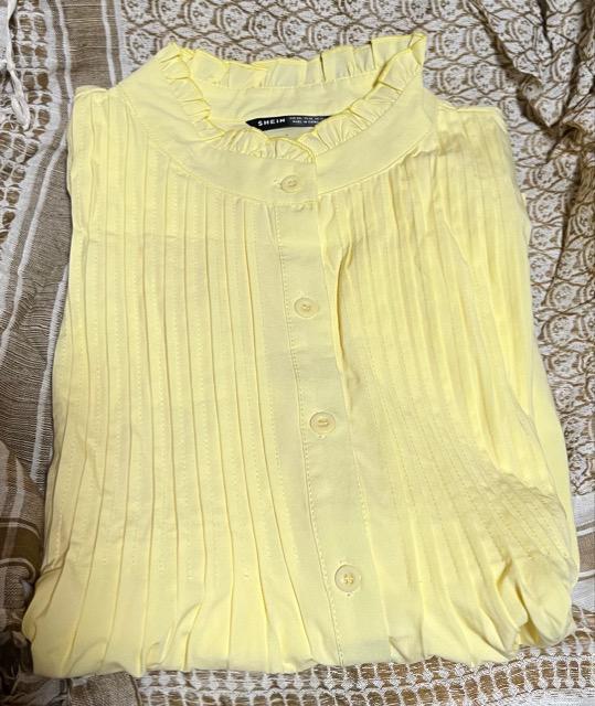 エレガント フリル プリーツ ラッフル ボタンフロント プレーン レディース ブラウス < 女性ファッション  エレガント フリル プリーツ ラッフル ボタンフロント プレーン レディース ブラウス < 女性ファッションの