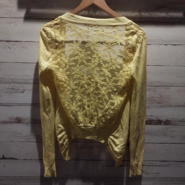 黄色 デイジーレース柄 カーディガン ボレロ 羽織もの 紫外線対策 冷房対策 < 女性ファッション  黄色 デイジーレース柄 カーディガン ボレロ 羽織もの 紫外線対策 冷房対策 < 女性ファッションの