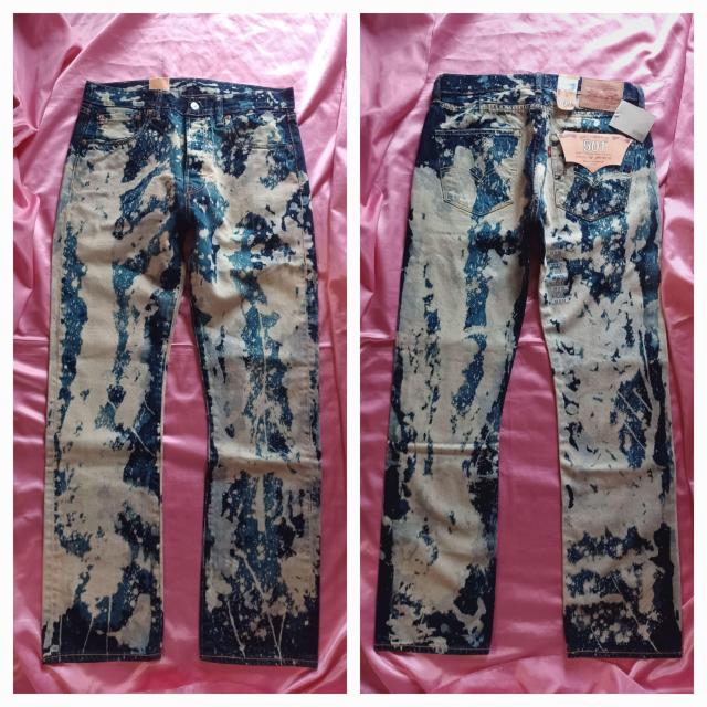 レア【Levi's 501】リーバイス★ド派手カッコいいブリーチ加工ボタンフライ☆ストレートデニムパンツW32L32イケオジお兄系 < ブランド レア【Levi's 501】リーバイス★ド派手カッコいいブリーチ加工ボタンフライ☆ストレートデニムパンツW32L32イケオジお兄系 < ブランドの