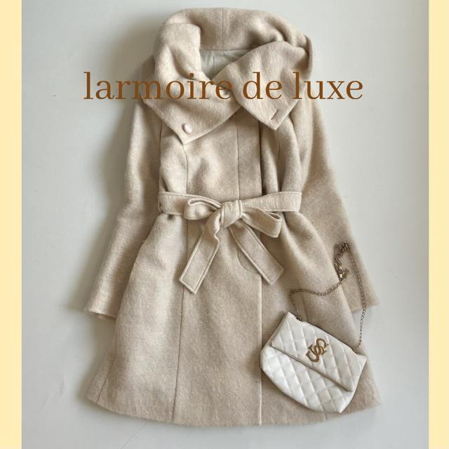 ◆美品◆ラーモワールドゥリュクス◆モヘヤ混ウールコート◆フード◆アイボリー◆L < 女性ファッション ◆美品◆ラーモワールドゥリュクス◆モヘヤ混ウールコート◆フード◆アイボリー◆L < 女性ファッションの