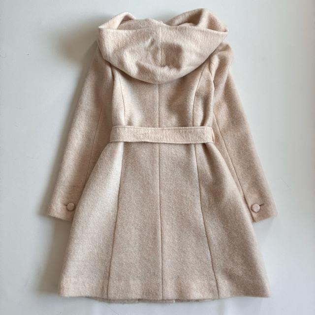 ◆美品◆ラーモワールドゥリュクス◆モヘヤ混ウールコート◆フード◆アイボリー◆L < 女性ファッション ◆美品◆ラーモワールドゥリュクス◆モヘヤ混ウールコート◆フード◆アイボリー◆L < 女性ファッションの