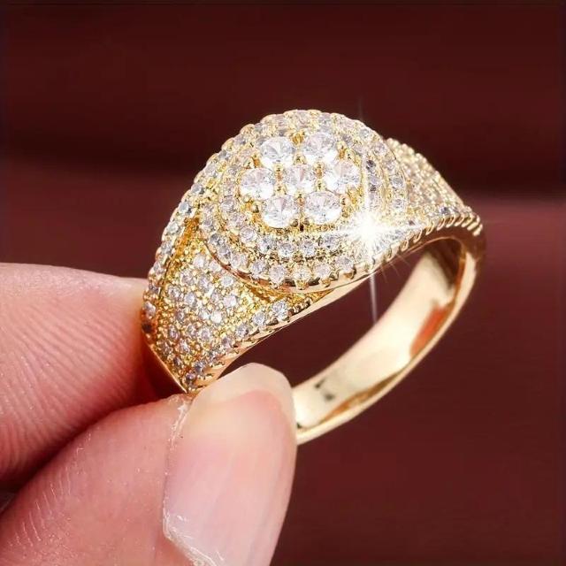 残1点★爆ヤス価格590円★きらめくジルコニアの花の指輪 エレガントな金のリングUSAサイズ7号(日本サイズ14号)ゴールド < 女性アクセサリー/時計 残1点★爆ヤス価格590円★きらめくジルコニアの花の指輪 エレガントな金のリングUSAサイズ7号(日本サイズ14号)ゴールド < 女性アクセサリー/時計の