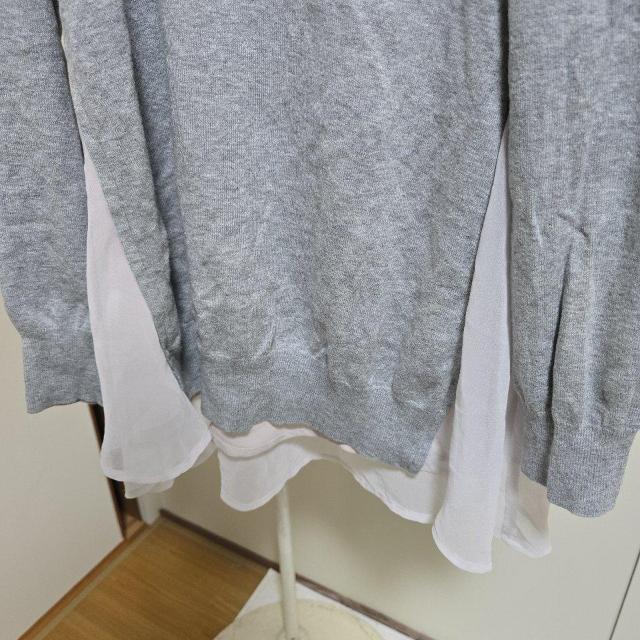 スナイデル snidel シフォン切り替えニット チュニック グレー 1426 < ブランド スナイデル snidel シフォン切り替えニット チュニック グレー 1426 < ブランドの