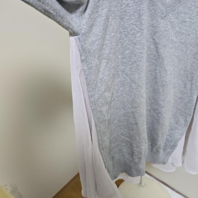 スナイデル snidel シフォン切り替えニット チュニック グレー 1426 < ブランド スナイデル snidel シフォン切り替えニット チュニック グレー 1426 < ブランドの