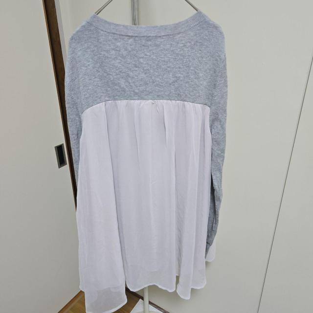 スナイデル snidel シフォン切り替えニット チュニック グレー 1426 < ブランド スナイデル snidel シフォン切り替えニット チュニック グレー 1426 < ブランドの
