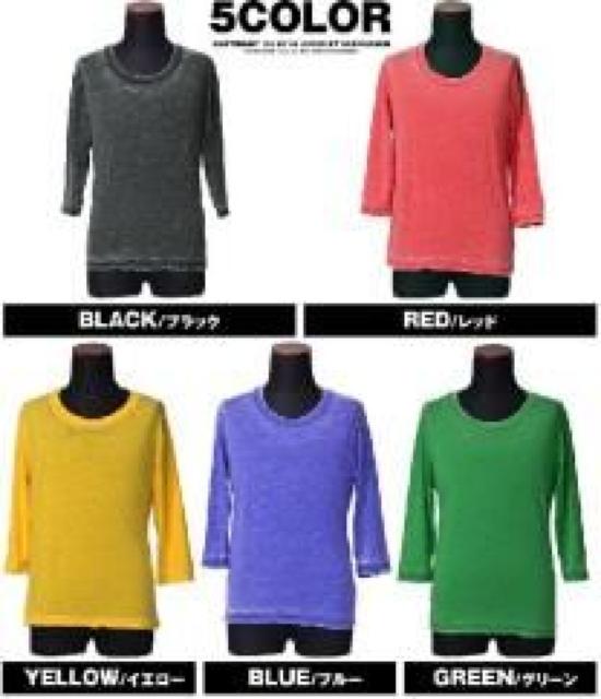 《New》カジュアル★パウダーウォッシュ・7分袖*ネオンカラーTeeシャツ<イエローL> < 男性ファッション 《New》カジュアル★パウダーウォッシュ・7分袖*ネオンカラーTeeシャツ<イエローL> < 男性ファッションの