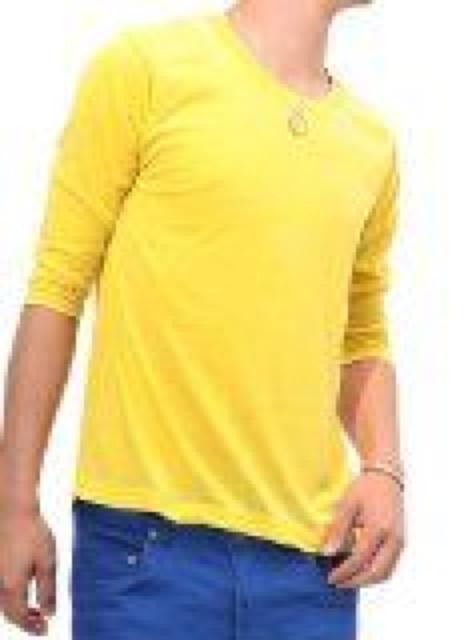 《New》カジュアル★パウダーウォッシュ・7分袖*ネオンカラーTeeシャツ<イエローL> < 男性ファッション 《New》カジュアル★パウダーウォッシュ・7分袖*ネオンカラーTeeシャツ<イエローL> < 男性ファッションの