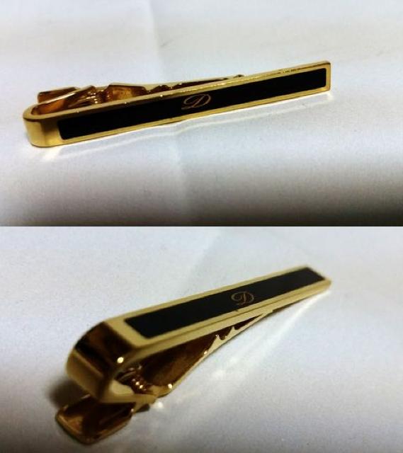 正規 入手困難 S.T.Dupont デュポン Dロゴ ブラック×ゴールドネクタイピン黒 < 男性ファッション  正規 入手困難 S.T.Dupont デュポン Dロゴ ブラック×ゴールドネクタイピン黒 < 男性ファッションの