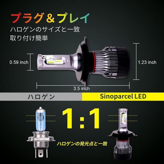 H4/9003 LEDヘッドライト  12V/24V兼用 Hi/Lo用 6500K ホワイト < 自動車/バイク H4/9003 LEDヘッドライト  12V/24V兼用 Hi/Lo用 6500K ホワイト < 自動車/バイク