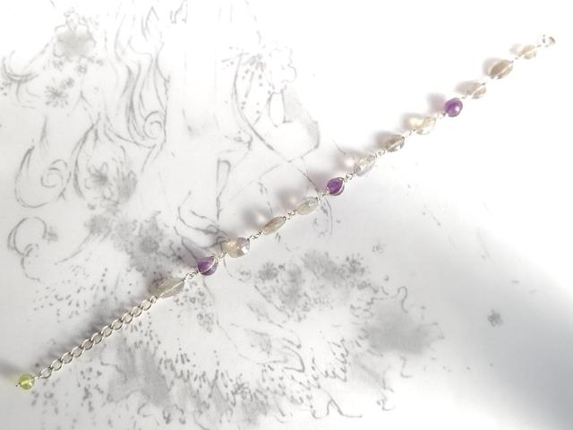 *ラブラドライトとアメジストのブレスレット*sv 13003 < 女性アクセサリー/時計  *ラブラドライトとアメジストのブレスレット*sv 13003 < 女性アクセサリー/時計の