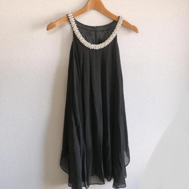 ◆襟パールワンピース◆ブラック9AR★結婚式お呼ばれ懇親会など♪1回着用のみ < 女性ファッション  ◆襟パールワンピース◆ブラック9AR★結婚式お呼ばれ懇親会など♪1回着用のみ  < 女性ファッションの