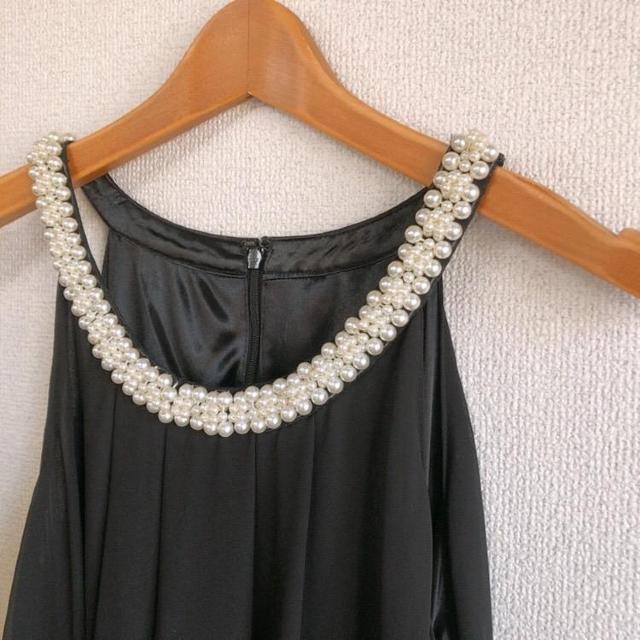 ◆襟パールワンピース◆ブラック9AR★結婚式お呼ばれ懇親会など♪1回着用のみ < 女性ファッション  ◆襟パールワンピース◆ブラック9AR★結婚式お呼ばれ懇親会など♪1回着用のみ < 女性ファッションの