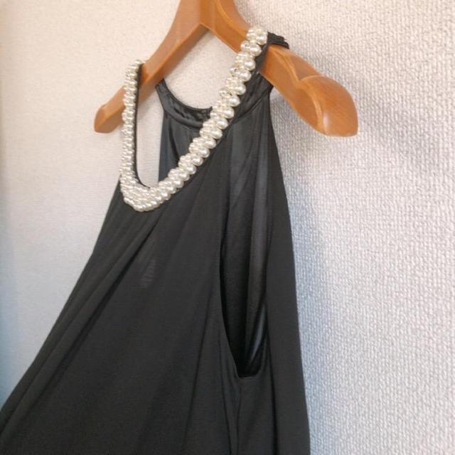 ◆襟パールワンピース◆ブラック9AR★結婚式お呼ばれ懇親会など♪1回着用のみ < 女性ファッション  ◆襟パールワンピース◆ブラック9AR★結婚式お呼ばれ懇親会など♪1回着用のみ < 女性ファッションの