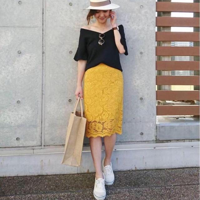 ◆GU/ジーユー◆毎年定番レースタイトスカート★オレンジM*秋コーデ美品♪ < ブランド  ◆GU/ジーユー◆毎年定番レースタイトスカート★オレンジM*秋コーデ美品♪  < ブランドの