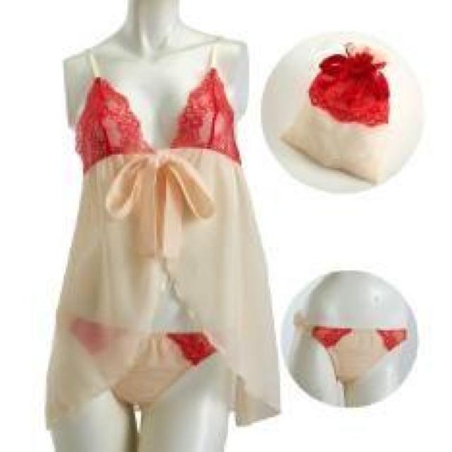 3Lサイズ!ブランド品!トリンプ!キュート&セクシー!Tバック付き!ポーチ付き!ベビードール!の3点セット! < 女性ファッション  3Lサイズ!ブランド品!トリンプ!キュート&セクシー!Tバック付き!ポーチ付き!ベビードール!の3点セット!  < 女性ファッションの