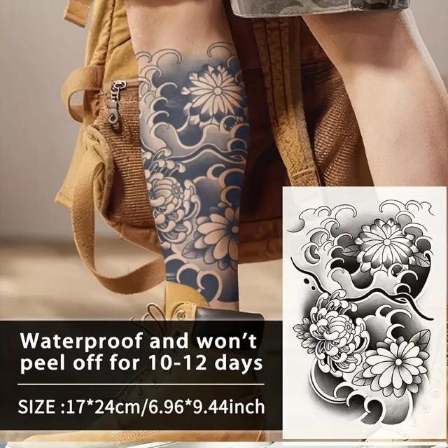 爆ヤス価格390円★女性と男性のためのブラック・トライバルウェーブ・トーテム・アームバンド 偽タトゥーステッカー - 腕、大腿部 < 男性ファッション  爆ヤス価格390円★女性と男性のためのブラック・トライバルウェーブ・トーテム・アームバンド 偽タトゥーステッカー - 腕、大腿部  < 男性ファッションの