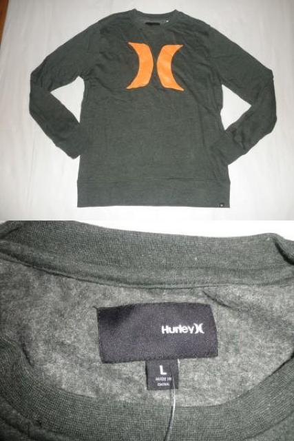 ハーレー【Hurley】裏起毛 薄手プリントトレーナーUS L グリーン < ブランド  ハーレー【Hurley】裏起毛 薄手プリントトレーナーUS L グリーン < ブランドの