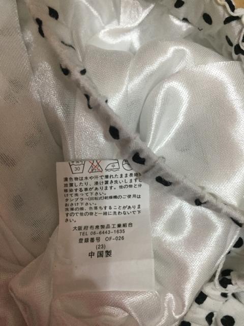 白地×黒水玉 ワイドパンツ ガウチョパンツ 共布ベルト付 < 女性ファッション  白地×黒水玉 ワイドパンツ ガウチョパンツ 共布ベルト付 < 女性ファッションの