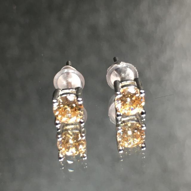 《No.p004》宝石質 天然石シトリン ピアス S925 < 女性アクセサリー/時計  《No.p004》宝石質 天然石シトリン ピアス S925 < 女性アクセサリー/時計の