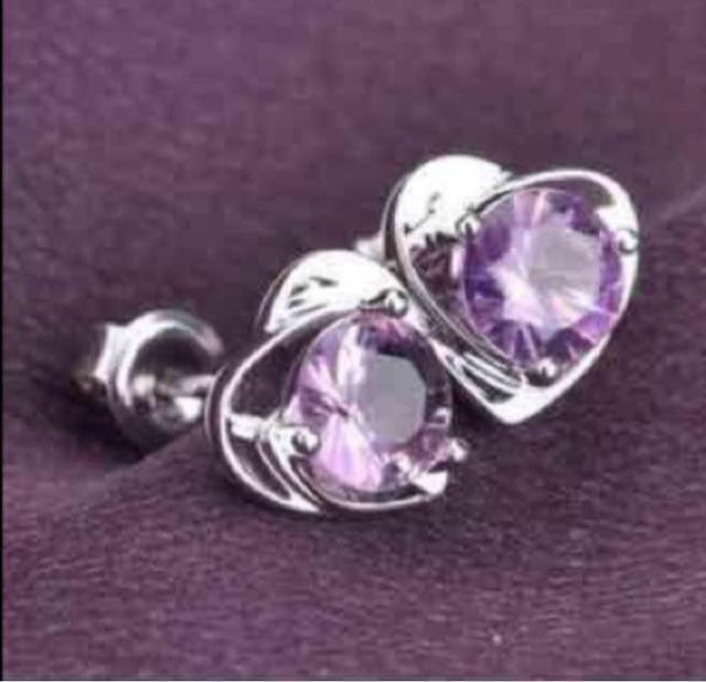 シルバー925/ブリリアントオープンハート アメジスト ピアス < 女性アクセサリー/時計 シルバー925/ブリリアントオープンハート アメジスト ピアス < 女性アクセサリー/時計の