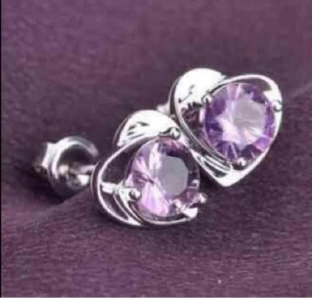 シルバー925/ブリリアントオープンハート アメジスト ピアス < 女性アクセサリー/時計 シルバー925/ブリリアントオープンハート アメジスト ピアス < 女性アクセサリー/時計の